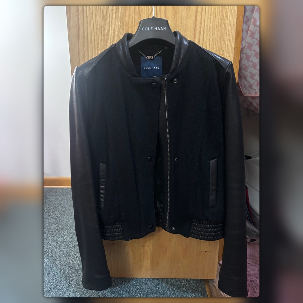 Cole Haan Women's Black Bomber Jacket